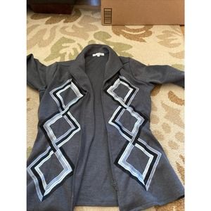 Nara camicie top long sleeve gray full zip size 0